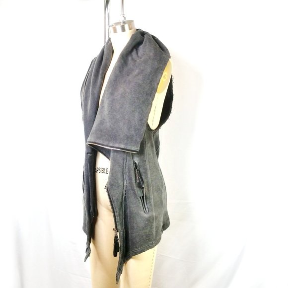 KMRii Rider Vest Long Gray Dystopian Unisex Gilet - Picture 7 of 16